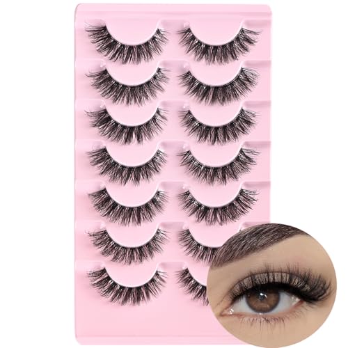 FARRED Cat Eye Lashes Natural Wispy Strip Faux Mink