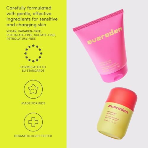 Evereden Preppy Teen Skincare Set - Face Wash, Moisturizer & Toner