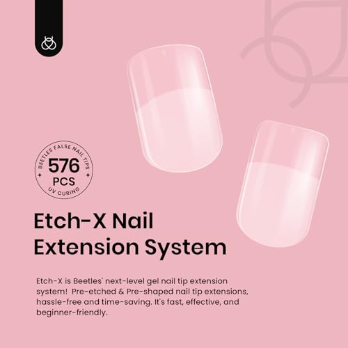 Beetles Extra Short Square Nail Tips 576PC 12 Sizes