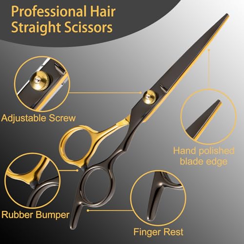 15-Piece Hair Cutting Scissors Kit - Professional Barber Shears
