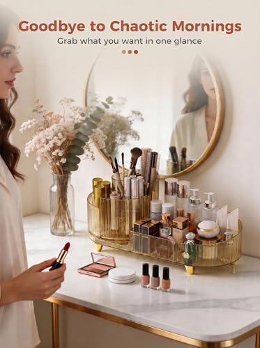 Booklov Rotating Makeup Organizer - 360° Clear Acrylic