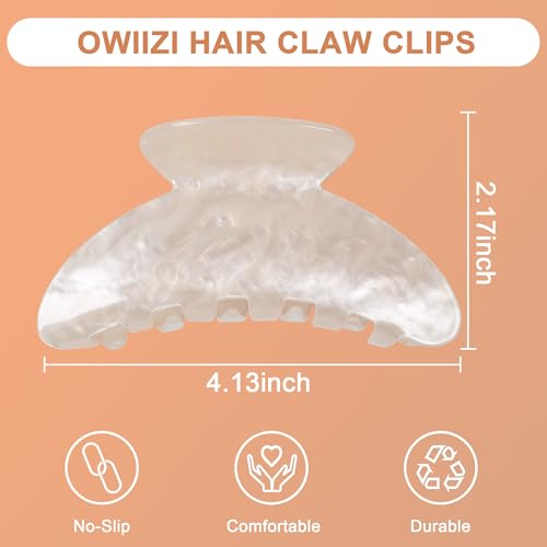 OWIIZI Acetate Claw Hair Clips 4.13" - Strong Hold for Thick Hair