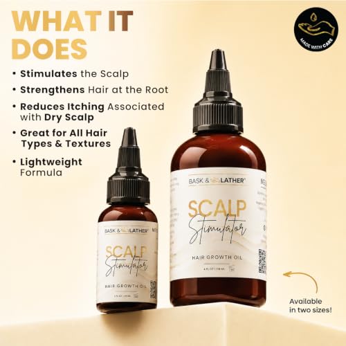 Hair Growth Oil with Mint & Rosemary – Organic Scalp Stimulator - 4 Fl Oz