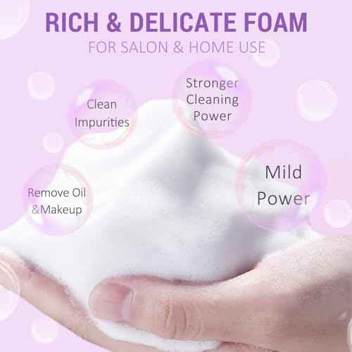 EMEDA Lash Shampoo Kit - 3.38 fl.oz / 100ml Gentle Foam Lash Cleanser, Oil-Free Cleaning for Wash Extension/Natural Eyelash Bath with Rinse Bottle Brush (Lavender)