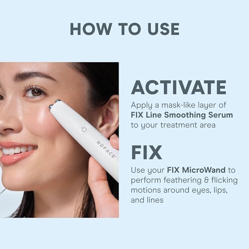 NuFACE FIX Serum - Line Smoothing Conductive Serum for Microcurrent with Triple Peptide, Hyaluronic Acid & IonPlex to Hydrate, Brighten and Enhance NuFACE Microcurrent Device Results (1 oz)