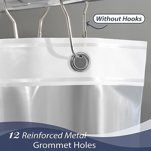 8G Heavy Duty Clear Shower Curtain Liner - 72" x 72" Weighted Shower Liner for Bathroom (8G Clear, 1PCS)