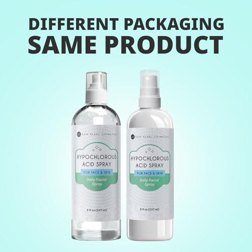 Kate Blanc Cosmetics Hypochlorous Acid Spray for Face and Skin. Gentle Facial Cleanser for Acne-Prone & Sensitive Skin with .02% HOCl (8oz)