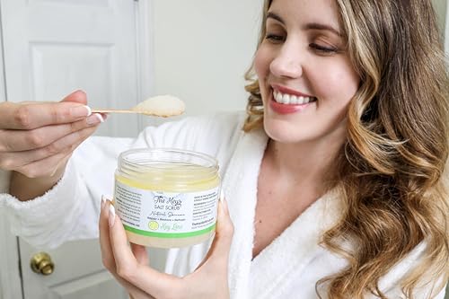 Key Lime Sea Salt Body Scrub Exfoliator with Wooden Spoon