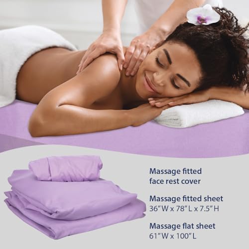 ForPro Premium Microfiber Massage Sheet Set Lavender - 3-Piece Professional Table Linens