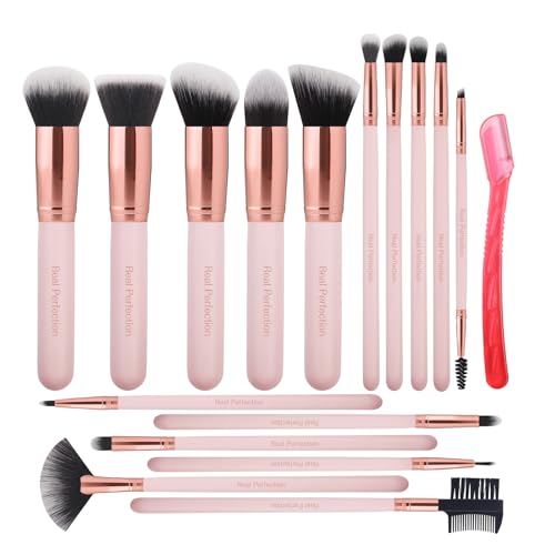 Real Perfection 16-Pc Makeup Brush Set with Eyebrow Razor