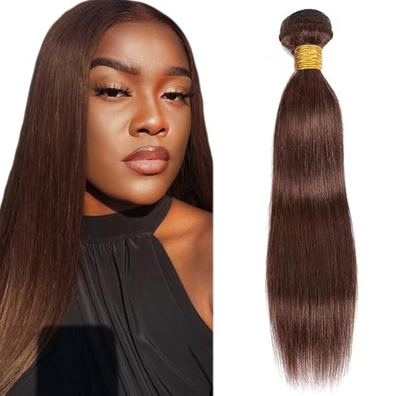 #4 Brown Straight Human Hair Bundle 18 Inch 50g
