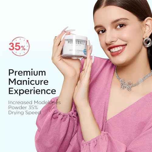 Modelones Acrylic Powder, Upgraded 4.23oz Crystal Clear Nail Acrylic Powder for Nail Art 3D Carving French Nails Extensions, Non-Yellowing, Gifts for Women