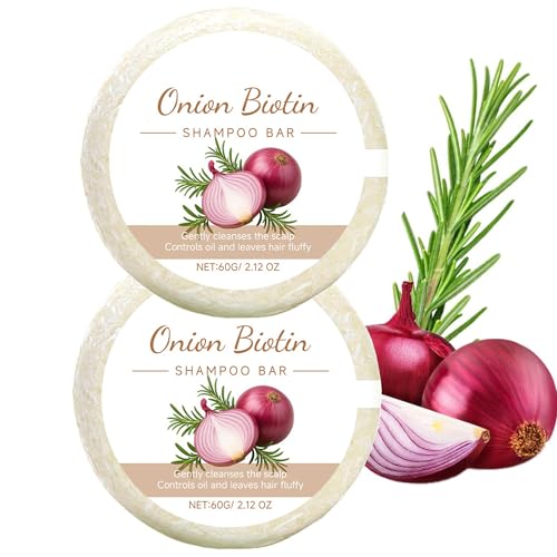 2 Pack Onion Biotin Rosemary Shampoo Bar for Hair Growth