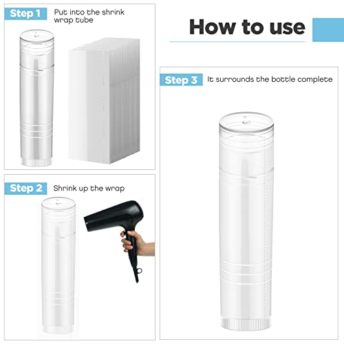 Yinkin 50 Pcs Lip Balm Containers Tubes Empty 3/16 oz Clear Lip Tubes and Shrink Wrap, Lip Gloss Tubes Lip Balm Containers with White Caps Twist Tubes for making Gifts, Travel