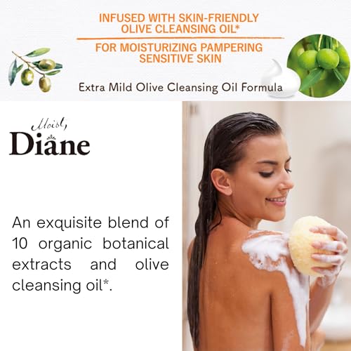 Moist Diane Natural Body Wash for Sensitive Skin Women & Men, Argan Oil Shower Gel with Pump for Hydration, Paraben-Free Body Soap for Baby & Kids, Sulfate & Silicone Free, SICILIAN FRUITS, 16.9 Fl Oz