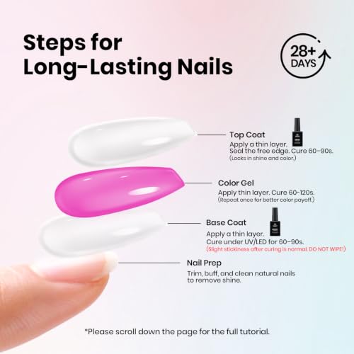 Beetles 2Pcs No Wipe Gel Top Coat and Base Coat Set - High Gloss Clear