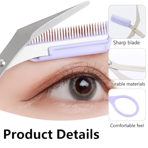 Eyebrow Trimmer Scissors with Comb - Precision Shaping for Women & Men