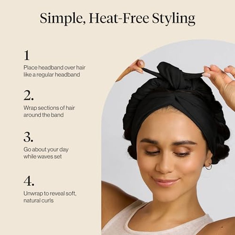 Heatless Curling Headband for Women - Effortless Waves & Flexible Fit