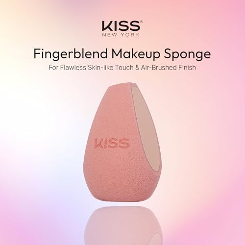 Kiss New York 6 Pcs Makeup Sponge Set with 2 Vented Storage Cases + 2 Fingerblend Sponges + 4 Velvet Cloud Puffs, Latex-Free Blender Sponge for Liquid, Cream & Powder Foundation, Soft & Lightweight