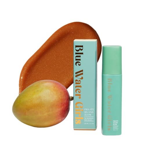 Private Island Glow Organic Tan Accelerator ? Clean, Hydrating Bronzing Serum for Fast, Even Tanning ? Non-Greasy & TSA-Friendly ? 3.4 oz ? Blue Water Girls