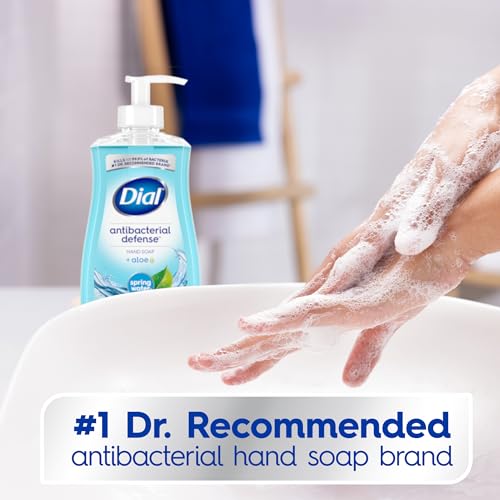 Dial Antibacterial Foaming Hand Wash, Spring Water, 7.5 fl oz (Pack of 6) & Antibacterial Liquid Hand Soap, Spring Water, 11 fl oz (Pack of 4)