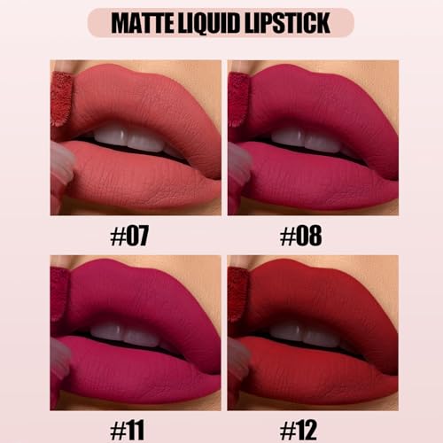 12-Piece Liquid Lipstick Set - Matte, Glossy & Glitter