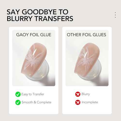 GAOY 16ml Nail Foil Glue, High Adhesion Foil Transfer Gel for Nail Art Stickers, Soak Off UV Light Cure Gel Nail Polish