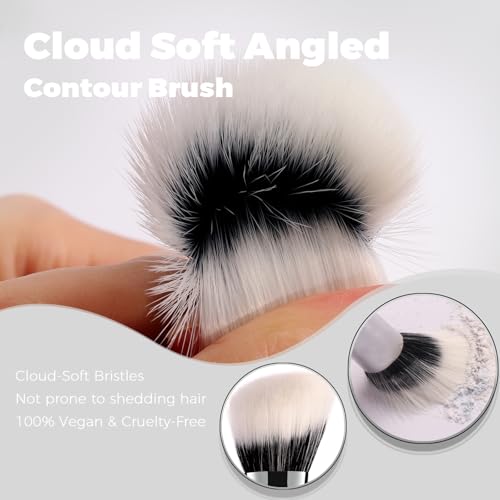Raffaello Angled Contour & Blush Makeup Brush - Soft Synthetic Face Brush for Liquid, Cream & Powder Products