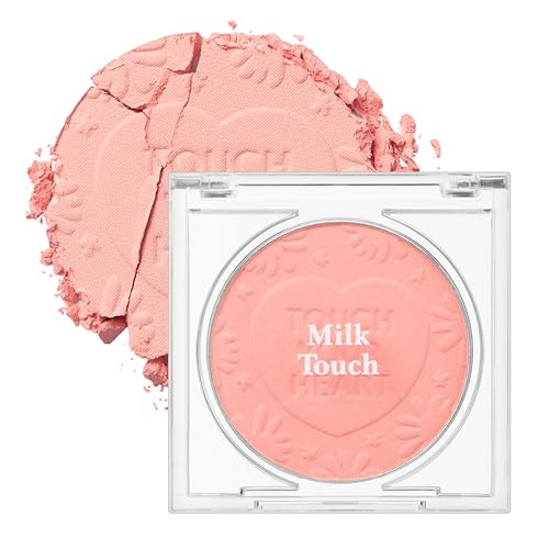 MILKTOUCH Touch My Cheek in Bloom Blush Sunshine Peony | Face Blushes Compact Powder Makeup | Shimmer Powder Blush Oil Absorbing Powder Compact | Face Powder for Oily Skin Korean Blush (0.18 oz)