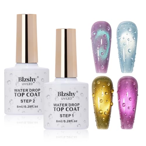 Blzshy Water Drop Gel Top Coat - 3D Raindrop Effect, 8ML