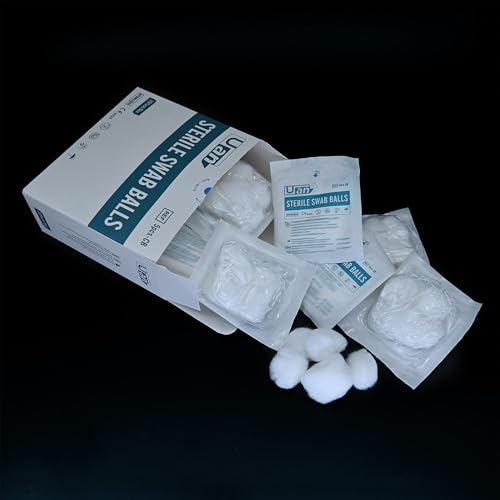 Sterile Wound Care Cotton Balls - 100% Pure Cotton, Individually Packaged