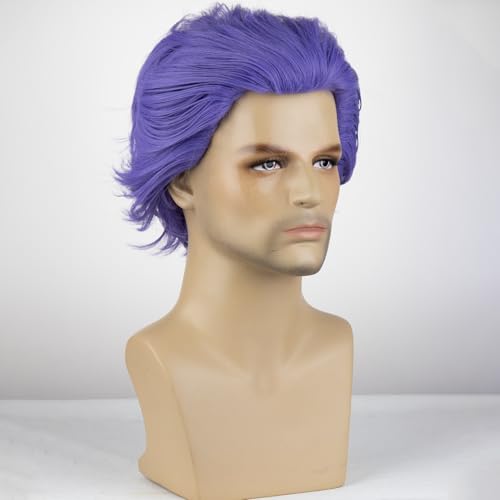 Purple Short Wig Heat Resistant Synthetic Hair Cosplay