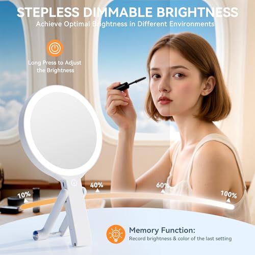 Auxmir Double-Sided Travel Makeup Mirror with 30X Magnification