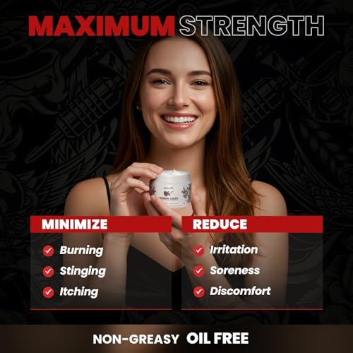 Maximum Strength Tattoo Numbing Cream - 1.7 oz, Long-Lasting Relief