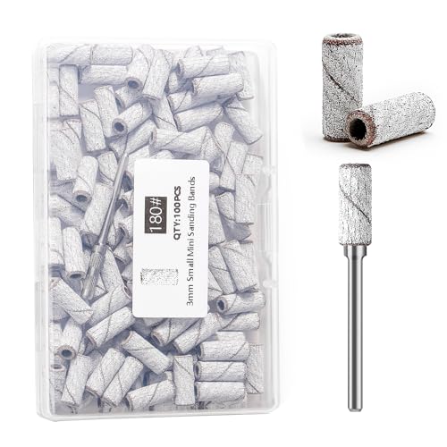 ERUIKA Zebra 180 Grit Nail Drill Bits Set with Mandrel for Manicure & Pedicure