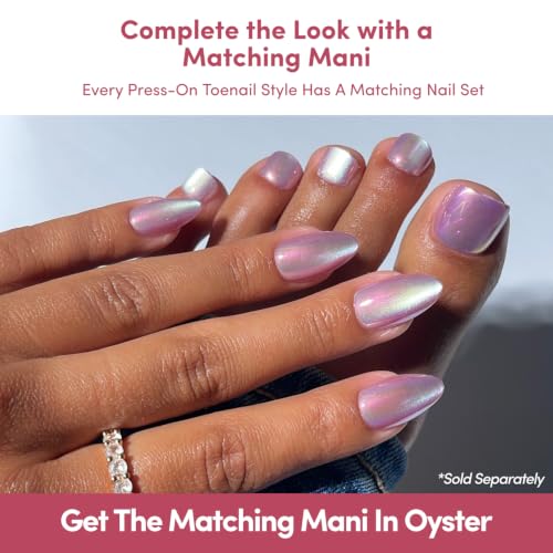 Glamnetic Pearlescent Purple Velvet Press On Toenails - 32 Set