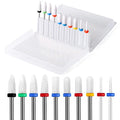 10Pcs Ceramic Nail Drill Bits Set for Electric Manicure & Pedicure