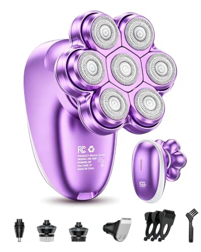 Women’s 5-in-1 Electric Shaver Kit Waterproof with Magnetic 7D Heads