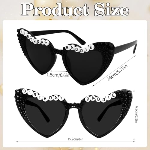 Hapdoo Style B Birthday Baddie Sash, Sunglasses & Crown Set for Women - Party Accessories