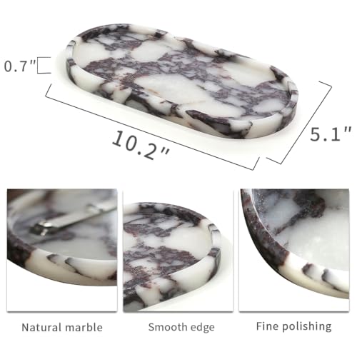 Natural Marble Hand Towel Tray Holder | Calacatta Viola