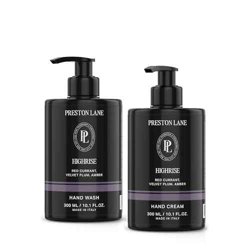 Preston Lane Hand Soap & Lotion Set, Highrise Scent ? Hydrating Hand Wash and Moisturizing Hand Cream Duo | Clean Ingredients, Vegan & Cruelty Free Bathroom and Kitchen Essentials Gift Set
