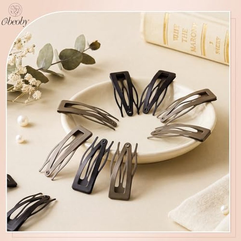 20Pc Metal Snap Hair Clips for Women Girls with Storage Box