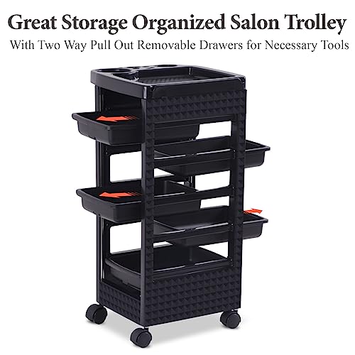 Paddie Salon Trolley Cart with 5 Drawers & Wheels