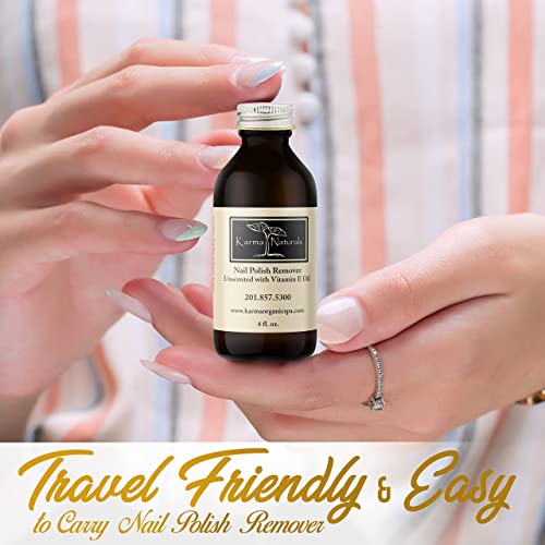 Karma Organic Nail Polish Remover & Nail Deep Nutrition Bundle ? Natural Unscented Nail Polish Remover (4FL-Oz) Deep Nutrition Nails Strengthener Nail Treatment (0.43FL-Oz)