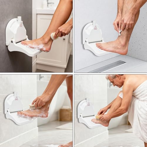Shower Foot Rest with Strong Suction Cup, Foldable & Anti-Slip