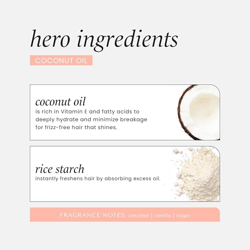 HASK Coconut Oil Nourishing Dry Shampoo ? Absorbs Oil, Adds Volume & Light Texture, Nourishes Hair, No Sulfates or Parabens, Cruelty-Free ? 8.1oz