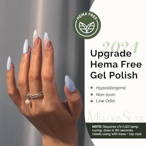 MelodySusie Hema Free Gel Nail Polish, 0.5 Fl Oz Thick Beige Brown Gel Polish, Non-Toxic, Long Lasting, Soak Off UV Nail Polish, Manicure Nail Design Salon DIY Nail Art at Home-377