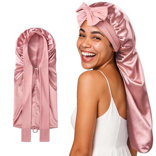 Umisleep 22 Momme Silk Sleep Bonnet for Long Hair & Braids