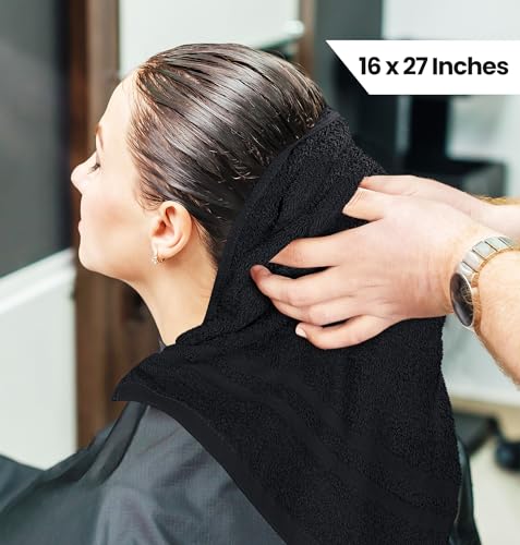 Utopia Towels Bleach Safe Salon Towel 16x27" 24-Pack Black