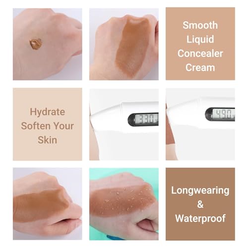 Liquid Foundation Cream, Full Coverage Matte Concealer Base Primer for Face Makeup, Waterproof Longwearing Flawless Makeup Base Foundation Hides Wrinkles & Lines for All Skin Tone (BEIGE 5, 1.3 Fl Oz)